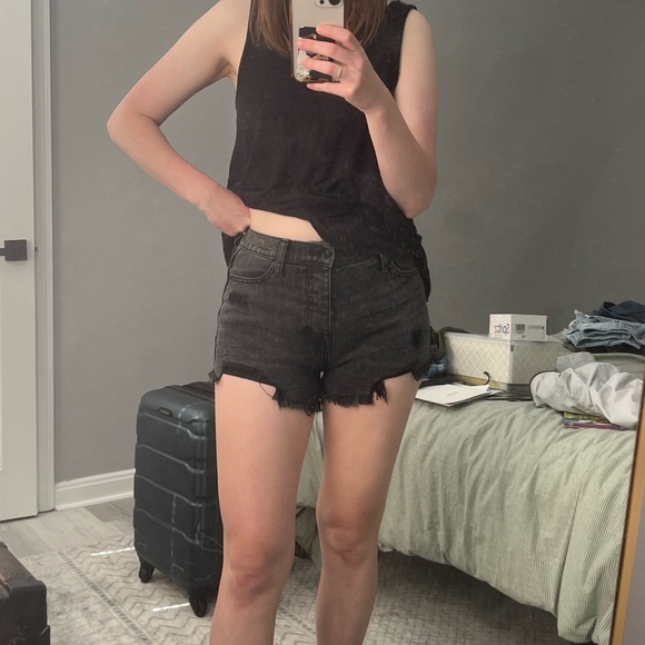 Black Denim Shorts - Picture 6 of 6